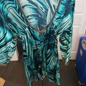 Kasia De Gelaque silk  rhinestone dress